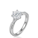 Amira – White Radiance Natural Round Diamond Split-Shank Engagement Ring