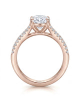 Anais oval diamond ring front view in 18K rose gold | SARATTI