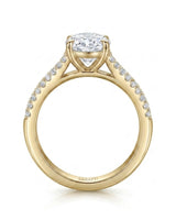 Anais oval diamond ring side profile in 18K yellow gold | SARATTI