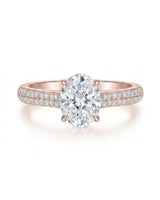 Anais oval diamond ring underside view in 18K rose gold | SARATTI