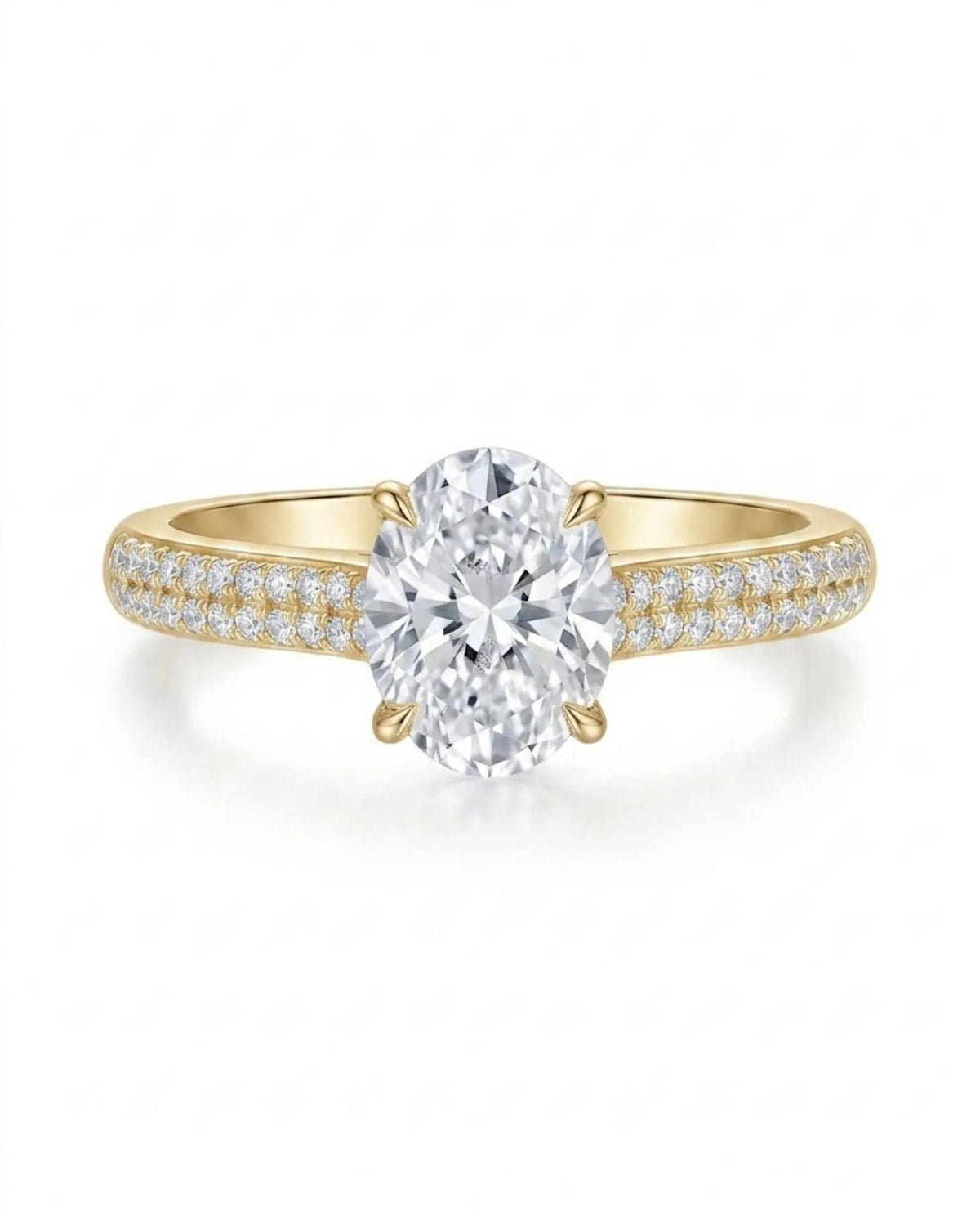 Anais oval diamond ring worn on hand in 18K yellow gold | SARATTI