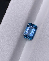 Angled view of 1.11ct octagonal Natural Aquamarine | SARATTI