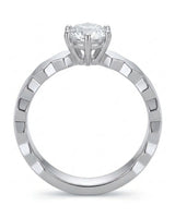 Anima Gemella GIA-certified natural round diamond engagement ring front view in Platinum PT950 | SARATTI