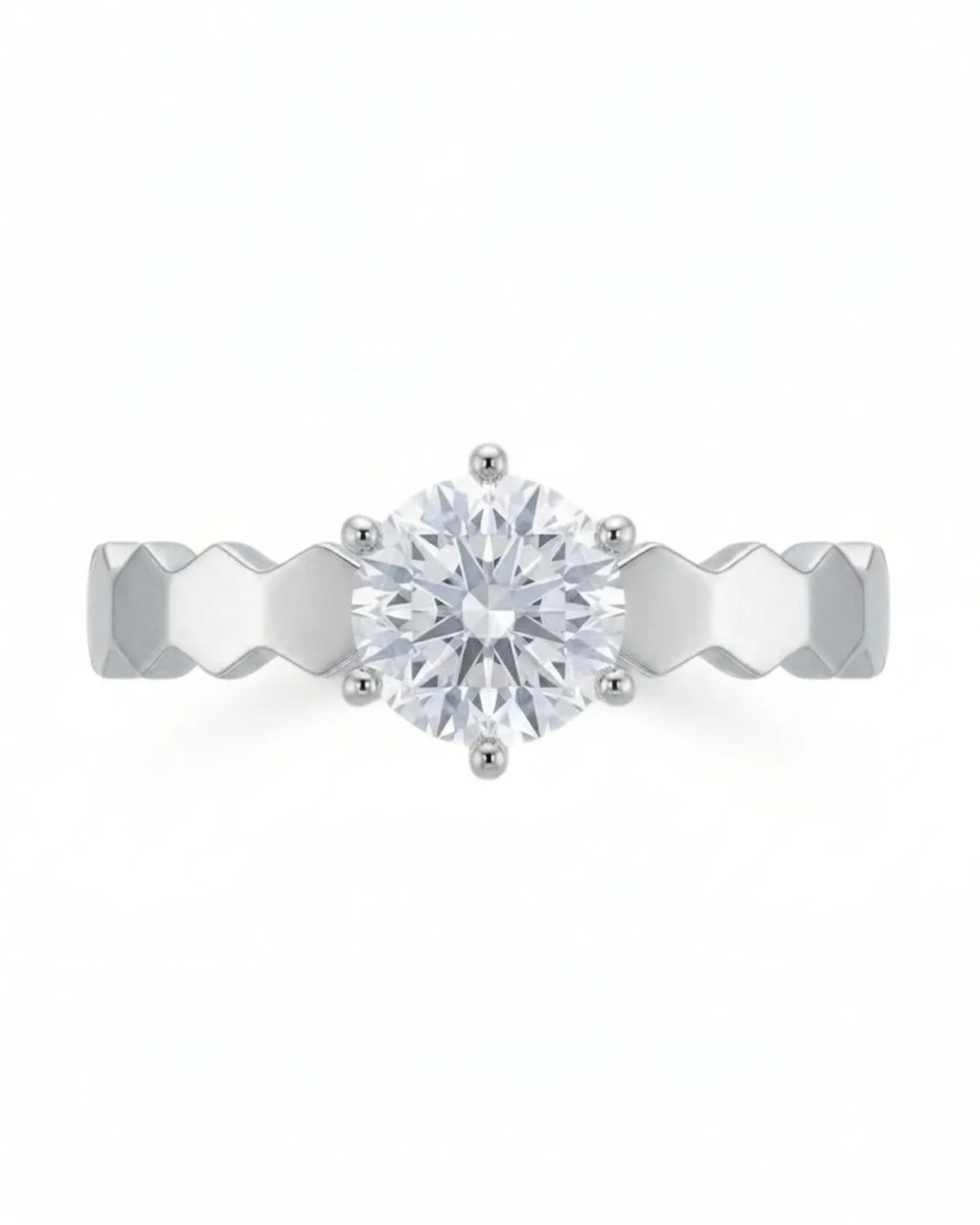 Anima Gemella natural round diamond engagement ring worn on hand in Platinum PT950 | SARATTI