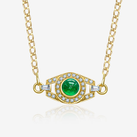 Anima Hera Emerald and Diamonds Necklace - SARATTI