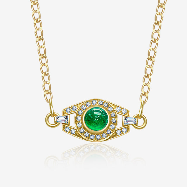 Anima Hera Emerald and Diamonds Necklace - SARATTI