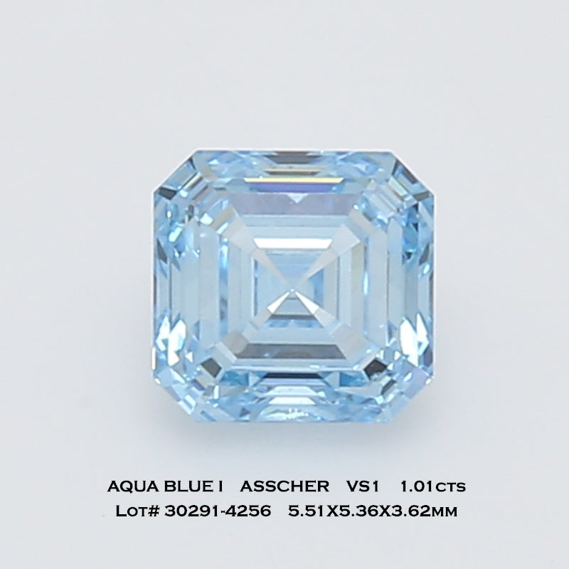 Aqua Blue Asscher Cut VS1 Clarity Natural Diamond | Saratti