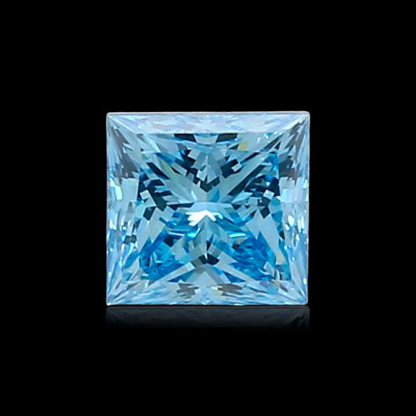 1.00cts Aqua Blue Square Cut VS1 Clarity Natural Treated Diamond | GIA Certified