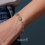 Natural Aquamarine Bracelet on Hand - Saratti Jewelry