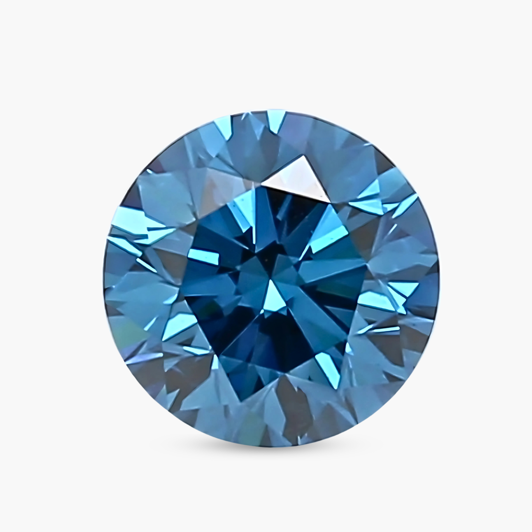 0.90 carat Treated Natural Sky Blue Diamond | Round – 6.14 × 6.11 × 3.86 mm