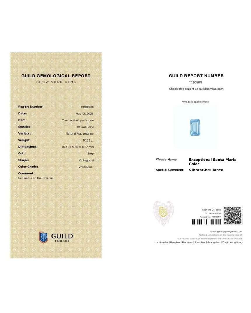Aquamarine measuring 16.41 × 9.56 × 8.57 mm | SARATTI