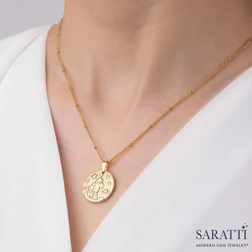 Aquarius Necklace on Model | Saratti 