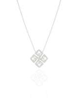 Architectural pendant necklace with diamond frame design in Platinum | SARATTI