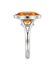 Architectural split shank Imperial Topaz ring in platinum | SARATTI