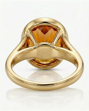Architectural split shank Imperial Topaz ring in yellow gold | SARATTI