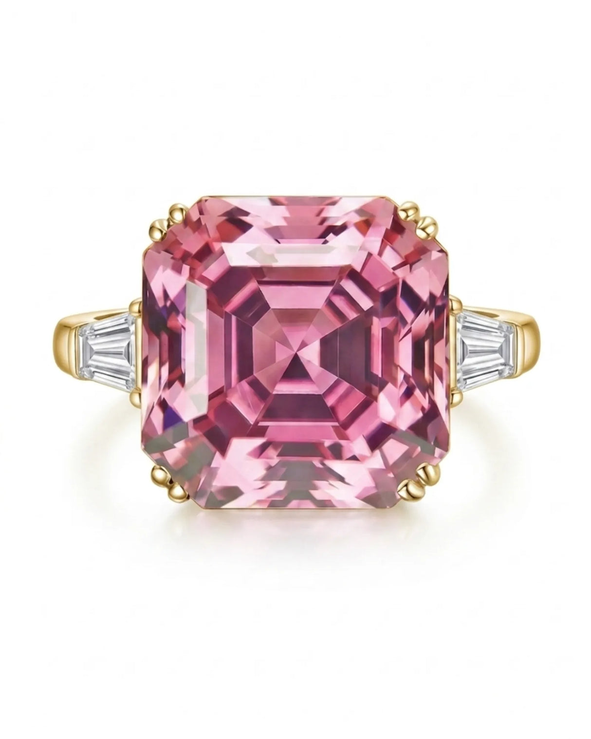 Architectural tourmaline ring with tapered diamond accents and polished yellow gold setting | SARATTI
