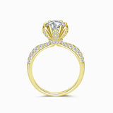 Yellow Gold Manto di Cristalli Dainty Diamond Engagement Ring | Saratti Diamonds 