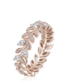 Art Deco Wedding Band in Rose Gold