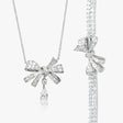 Blooming Ribbon lab diamond necklace in platinum | SARATTI