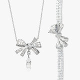 Blooming Ribbon lab diamond necklace in platinum | SARATTI