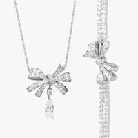 Blooming Ribbon - Lab Diamond Necklace & Bracelet Set