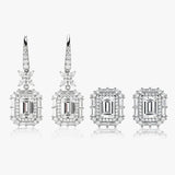 Frosted Emerald lab diamond stud earrings platinum | SARATTI