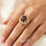Coronet Rouge Gold Garnet Ring