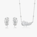 Plume d’Éclat Lab Diamond Set | Platinum Feather Jewelry | SARATTI