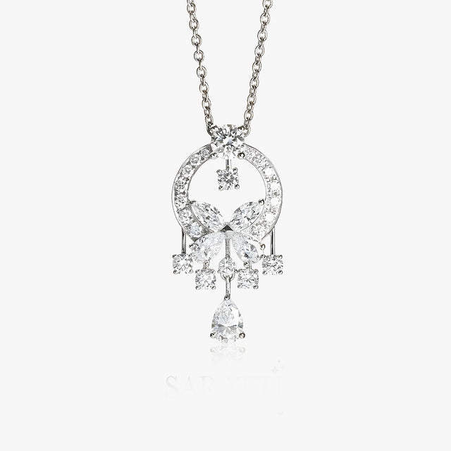 Halo de Lumière diamond necklace in platinum | SARATTI