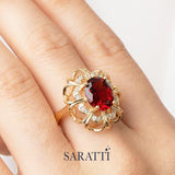 Coronet Rouge Gold Garnet Ring