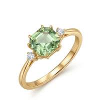 Electric Dreams Three Stone Green Tourmaline Ring