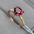 Heart-Cut Rubellite Tourmaline Ring in 18K Yellow Gold