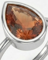 Aurex platinum Build My Ring setting for pear-shaped Topaz | SARATTI