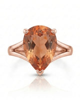 Aurex rose gold setting with secure upper prongs and a pear V-tip | SARATTI