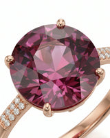 Aurora Rosa oval tourmaline ring with natural diamond accents in 18K rose gold | SARATTI