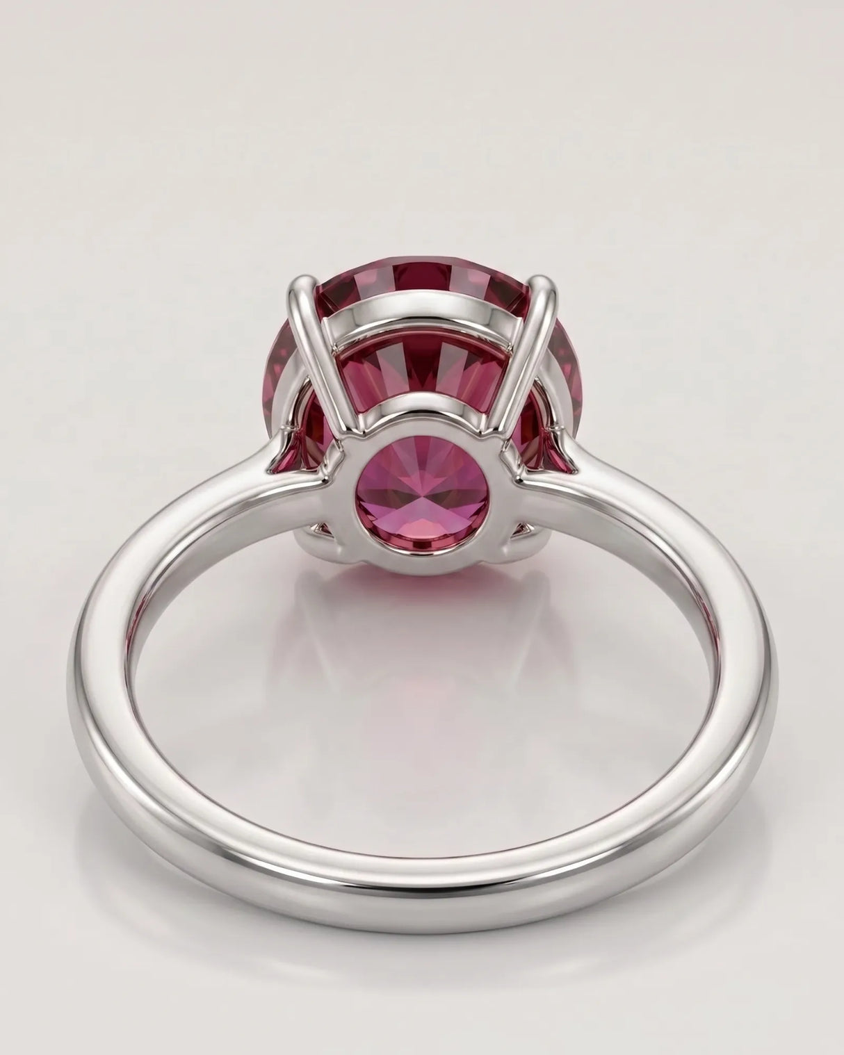 Aurora Rosa oval tourmaline ring with natural diamond accents in polished platinum | SARATTI