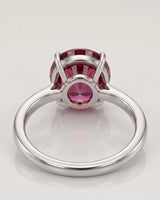Aurora Rosa oval tourmaline ring with natural diamond accents in polished platinum | SARATTI