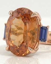 Azura Step 14K rose gold setting with cool blue sapphire accents | SARATTI
