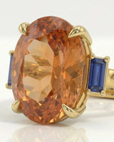 Azura Step 18K yellow gold setting with blue sapphire side stones | SARATTI
