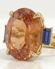Azura Step 18K yellow gold setting with blue sapphire side stones | SARATTI
