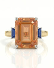 Azura Step Build My Ring setting for emerald cut Natural Imperial Topaz | SARATTI