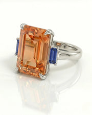 Azura Step platinum setting for selected emerald cut Natural Imperial Topaz | SARATTI