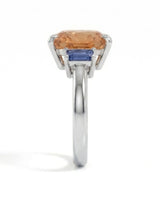 Azura Step platinum setting with emerald-cut blue sapphire side stones | SARATTI
