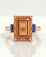 Azura Step rose gold setting for selected emerald cut Imperial Topaz | SARATTI