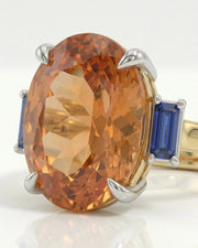 Azura Step two tone setting with blue sapphire side stones - SARATTI