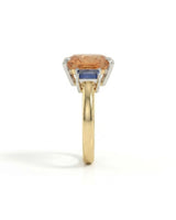 Azura Step two tone setting with blue sapphire side stones | SARATTI