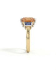 Azura Step two tone setting with blue sapphire side stones | SARATTI
