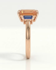 Azura Step yellow gold Topaz setting with rectangular sapphire accents | SARATTI