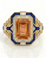 Azure Empress Build My Ring setting for emerald cut Natural Imperial Topaz | SARATTI