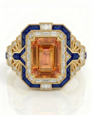 Azure Empress Build My Ring setting for emerald cut Natural Imperial Topaz | SARATTI